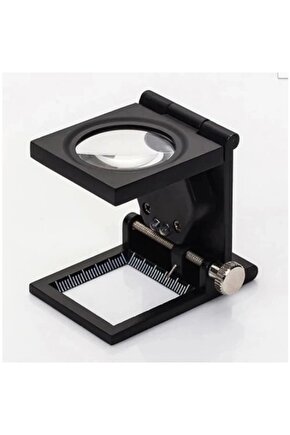 28x28 Mm Katlanır Sayaçlı Metal Lüp, 2 Led Işıklı Büyüteç Tekstil Th9005a