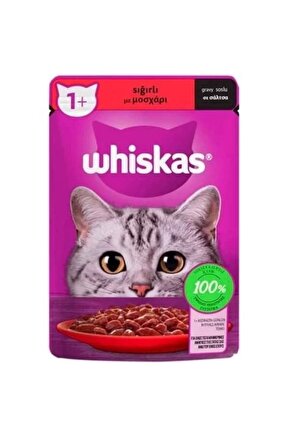 Pouch Sos Içerisinde Sığır Etli Yetişkin Konserve Kedi Maması 85 gr