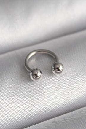 316l Çelik Gümüş Renk Halka Model Topçuk Piercing