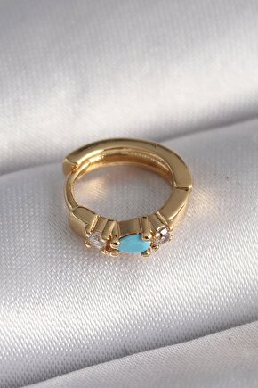 316l Çelik Gold Renk Zirkon Taşlı Mavi Taş Detay Tragus Piercing