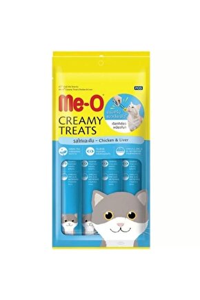 Meo Kremalı Tavuklu ve Ciğerli Kedi Sıvı Ödül Maması 4x15 Gr