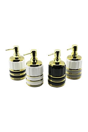 Şişe Gold Kapak - Boğum Seramik Sıvı Sabunluk 7.5x10.5cm (4767)