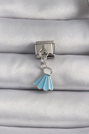 316l Çelik Gümüş Renk Mavi Renk Sallantı Elbise Model Nomination Charm