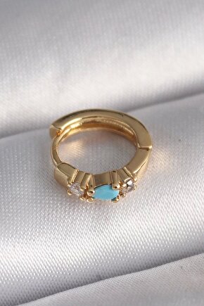 316l Çelik Gold Renk Zirkon Taşlı Mavi Taş Detay Tragus Piercing