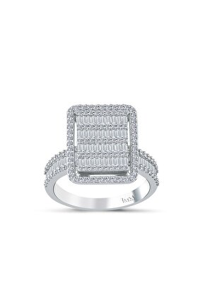 1.09 Karat F-SI Kalp Pırlanta Baget Yüzük