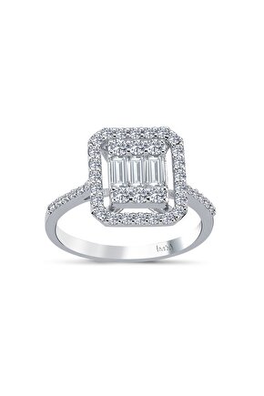 0.93 Karat F-SI Baget Pırlanta Yüzük