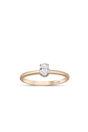 0.37 KARAT OVAL TEKTAŞ PIRLANTA YÜZÜK