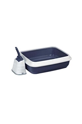 İmac Duo Kürekli Açık Kedi Tuvaleti Mavi 59x40x28 Cm - Petshopundan