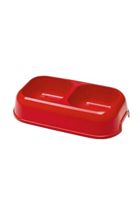 Party 16 Plastik Çift Hazneli Köpek Mama Ve Su Kabı 2 Adet 0.7 Lt