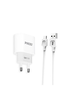 Qch271m Force Akım Korumalı 15w  3a Qualcomm 3.0 Micro Usb Kablolu Şarj Cihazı