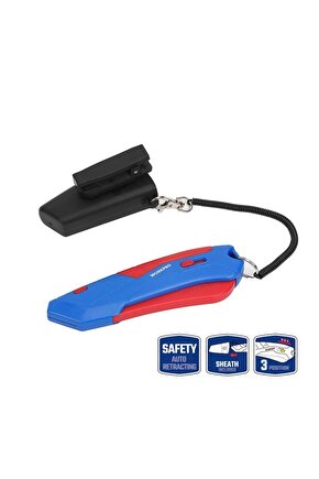 Wp213010 Kemer Askı Kancalı Otomatik Geri Çekilebilir Mandallı Rötuş Maket Bıçağı 3 Adet Y