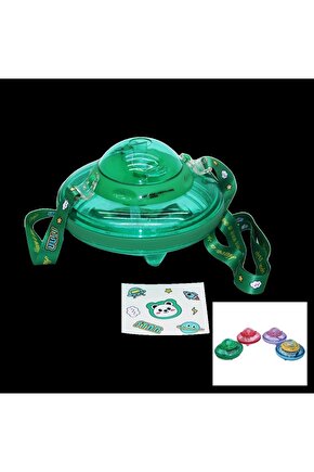 UFO MODELİ RENKLİ MİKA KRİSTAL SULUK MATARA PİPETLİ - TAŞIMA ASKILI 550ML (4767)