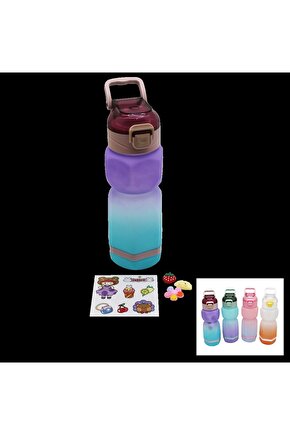 ALTIGEN RENKLİ PLS.SULUK MATARA PİPETLİ - KİLİTLİ KAPAK - TAŞIMA KULPLUSTİCKER HEDİYELİ760ML (4767)