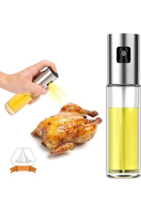 Sprey Cam Şişe Zeytinyağı Sirke Yağ Püskürtücü Yağdanlık 100 ml (4767)