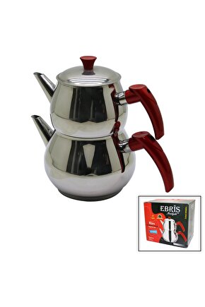 AİLE BÜYÜK BOY KÜRE ÇELİK ÇAYDANLIK SETİ ÜST: 1.2LT - ALT: 2LT (4767)