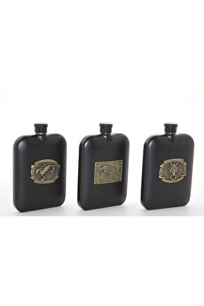 Paslanmaz Çelik Kabartmalı Tekli 6 Oz Matara Alk2666