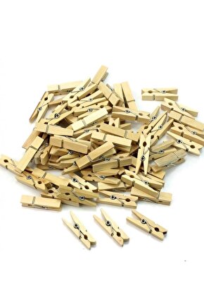 100lü  Ahşap Mandal 2.5cm (10lu Paket-1000 Adet)
