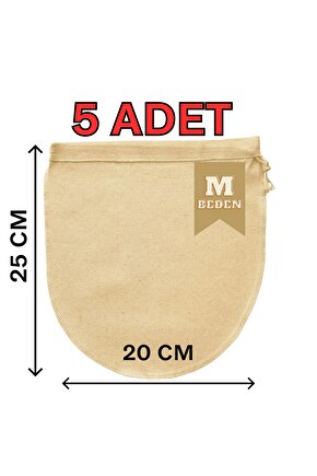 25x30 cm 5 Adet Organik Pamuk Süzme Kesesi Süt Bezi Çok Amaçlı Kese Süt Bezi Yoğurt Peynir