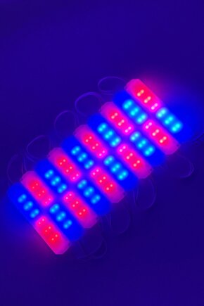 10 Adet 12V Kırmızı - Mavi Işık Animasyonlu Çakar Led, Kaliteli Red - Blue Modüler Led 10 Adet