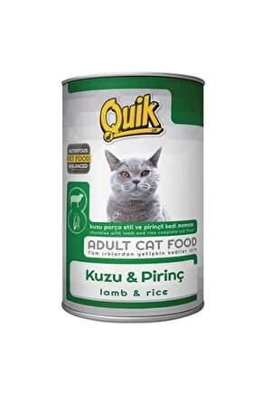 Kuzu Etli Ve Pirinçli Yetişkin Konserve Kedi Maması 415 gr