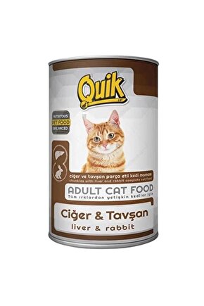 Ciğer Ve Tavşanlı Yetişkin Konserve Kedi Maması 415 gr