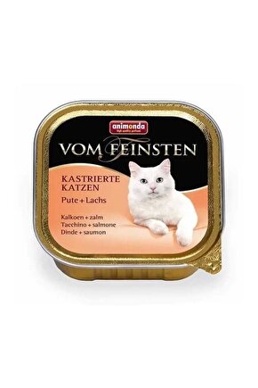 Vom Feinsten Hindi Ve Somon Balıklı Kısırlaştırılmış Konserve Kedi Maması 100 gr