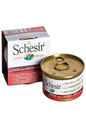 Ton Balık Ve Sığır Etli Naturel Konserve Kedi Maması 85 gr