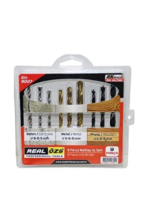 9 PARÇA  MATKAP UCU SETİ BETON - METAL - AHŞAP - 5-6-8MM (4767)