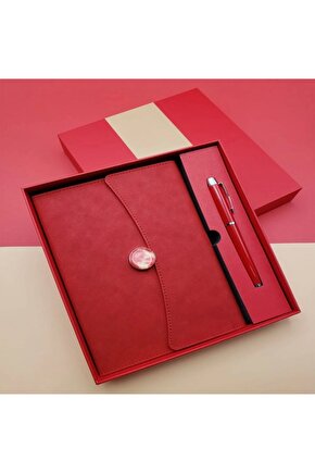 Çizgili Defter Ve Metal Kalem Seti