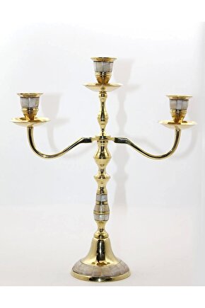 Pirinç Sedefli 3lü Şamdan 19124