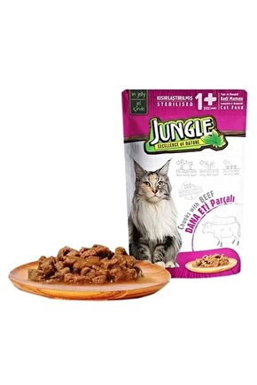 Biftekli Pouch Yetişkin Kısırlaştırılmış Konserve Kedi Maması 85 gr