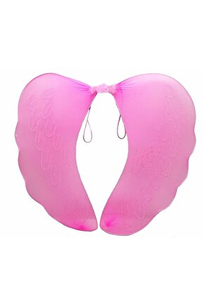 Pembe Renk Ortası Pembe Tüylü Tül Peri Kanadı 40x50 cm (4767)