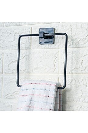 Buffer® Kendiliğinden Yapışkanlı Siyah Paslanmaz Metal Kare Havluluk