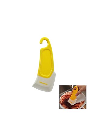 Yağ - Leke Kazıyıcı Mini Silikon Spatula Plastik Saplı - Askılıklı Roz