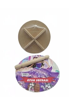 Rom 24CM RESİMLİ AHŞAP OYUN SOFRASI EKMEK TAHTA Romshp 1067323
