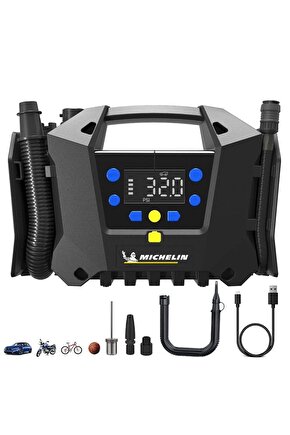 Mc34259 11.1volt2.5ah.120psı Ayarlanabilir Dijital Basınç Göstergeli Şarjlı Lastik&yatak Ş
