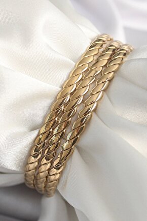 Muı Muı 316l Çelik Gold Renk 60 Mm Burma Ajda Model Kadın Bileklik