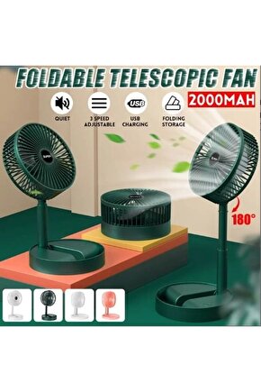 Katlanır Teleskopik Zemin Fanı Yaz Sessiz Öğrenci Masaüstü Fan Usb Şarj Edilebilir Taşınabilir Ev Mi