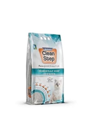 Clean Step Aktif Karbonlu Marsilla Kokulu İnce Taneli Topaklanan Bentonit Kedi Kumu 10 Lt