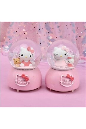 Hello Kitty Işıklı Müzikli Kar Küresi Orta Boy Alk3117