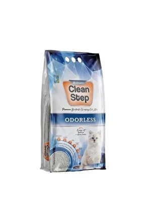 Clean Step Odorless Aktif Karbonlu Kokusuz Ince Taneli Topaklanan Bentonit Kedi Kumu 10 Lt