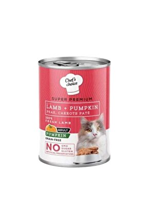 Kuzu Etli Ve Balkabaklı Tahılsız Ezme Yetişkin Konserve Kedi Maması 400 gr