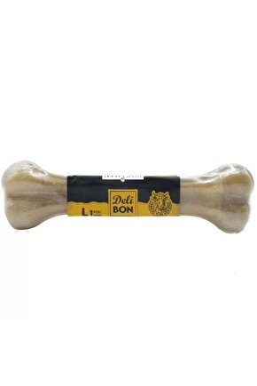 Deri Pres Vakumlu Kemik Köpek Ödülü Naturel 22 Cm 1 Adet