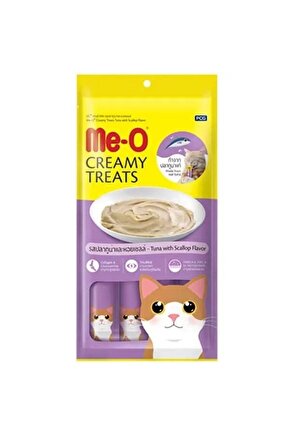 Meo Kremalı Ton Balık Ve Deniz Taraklı Kedi Sıvı Ödül Maması 4x15 gr
