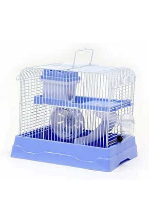Kıvrımlı Hamster Kafesi Mavi 30x23x26 Cm - Petshopundan