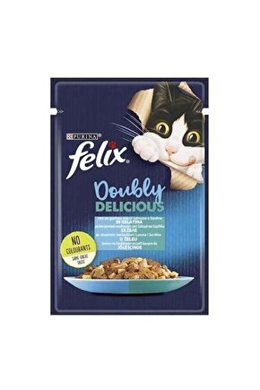 Taze Somon Ve Sardalya Jöleli Pouch Yetişkin Konserve Kedi Maması 85 gr