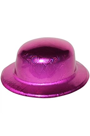 Pembe Renk Hologramlı Plastik Yulak Melon 27x24 Cm