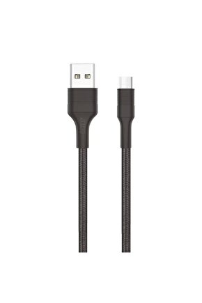 Force Cb431m Hasır Örgü Ve Ekstra Güçlendirilmiş Silikon Başlıklı Micro Usb Hızlı Şarj Ve Data Kablo