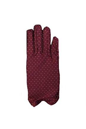 Bordo Renk Puanlı Çocuk Eldiveni (4172)