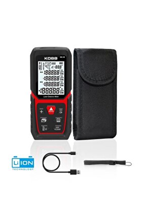 glpzr KBL120 120m Profesyonel Li-ion Şarjlı Lazer Metre, KırmızıSiyah trendybuy 1109110